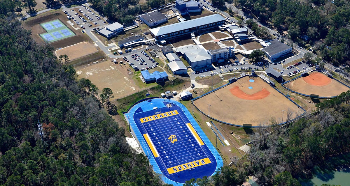 James S. Rickards High School overhead view of whole campus
